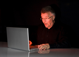 man on internet